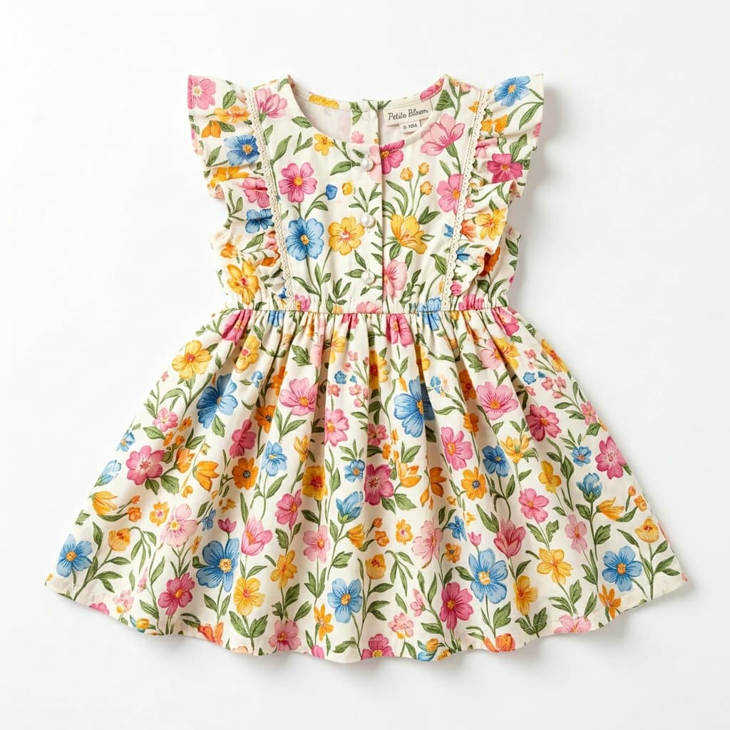 Women's Vintage Floral Print Cotton Dress