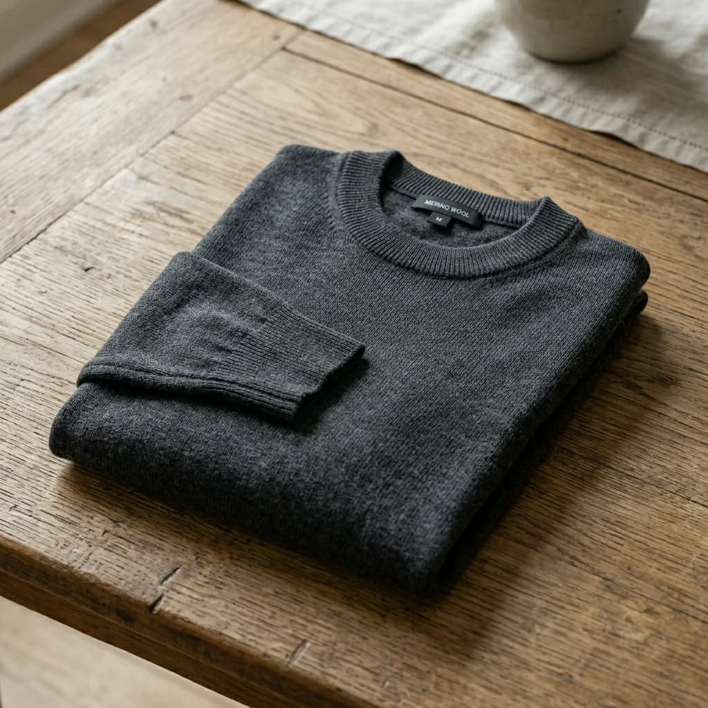 Men's Classic Cable Knit Merino Wool Sweater