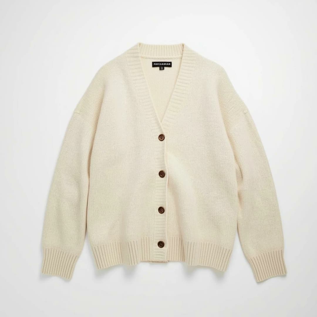 Women's Oversized Cashmere Cardigan (Soft Cream)