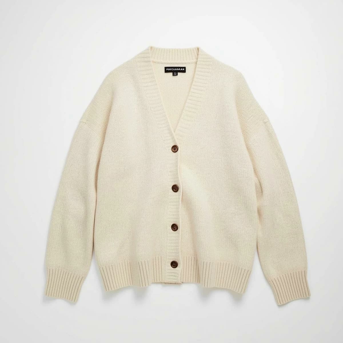 Women's Oversized Cashmere Cardigan (Soft Cream)
