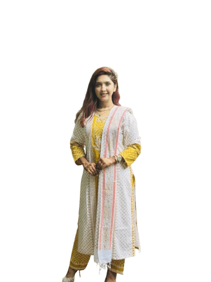 Premium Slub Cotton Embroidered Three Piece for Women | ShebaMartbd