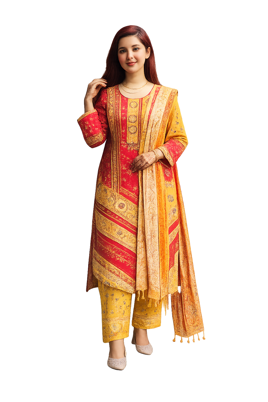 Women's Premium Slub Cotton Three Piece Dress Set
