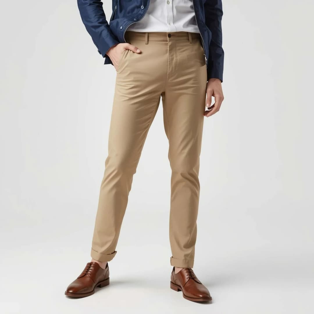 Kids Stretch Chino Trousers (Khaki Brown)