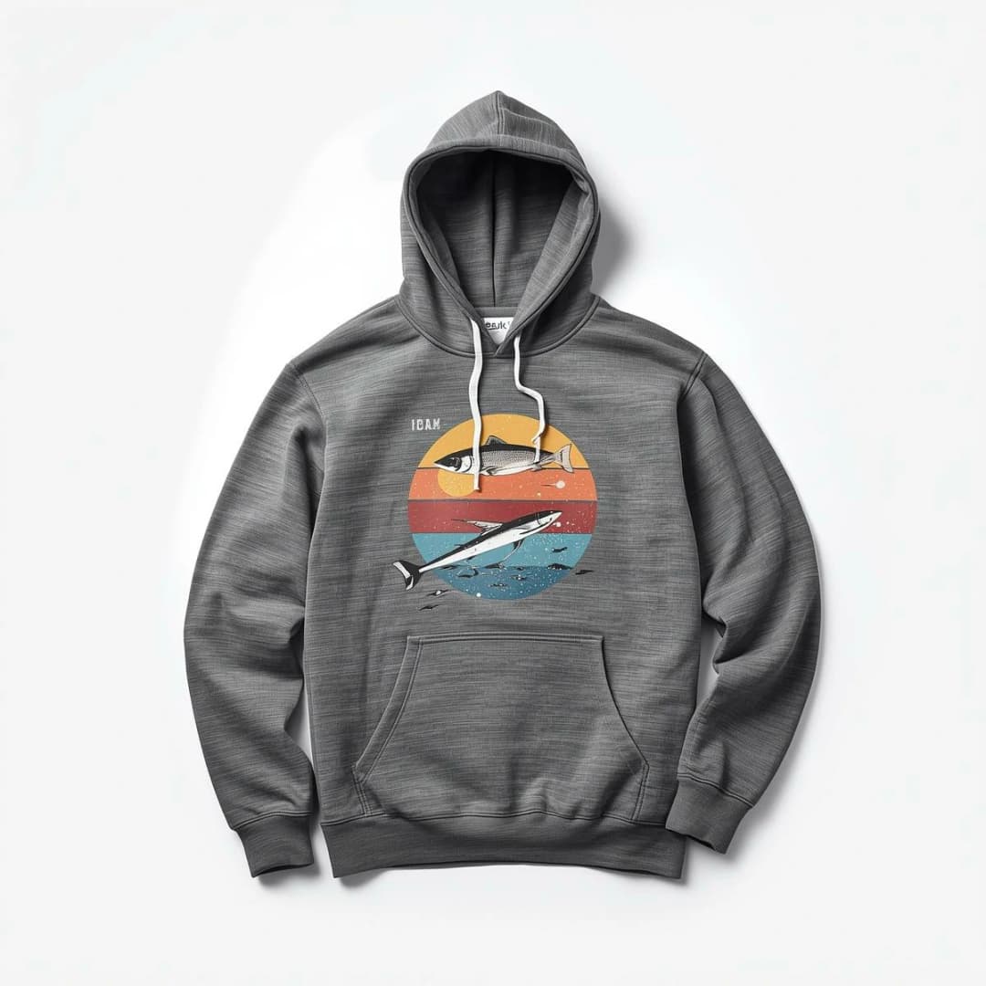 Kids Vintage Graphic Print Hoodie (Navy Varsity)
