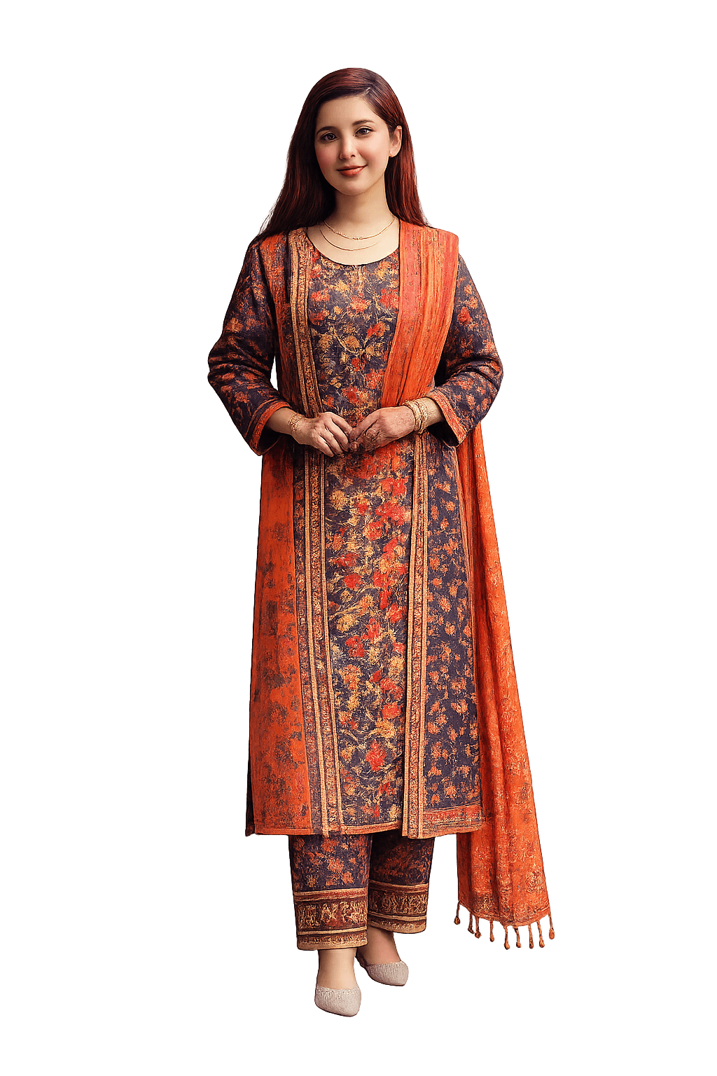 Premium Slub Cotton Embroidered Three Piece for Women – Kameez, Salwar & Dupatta