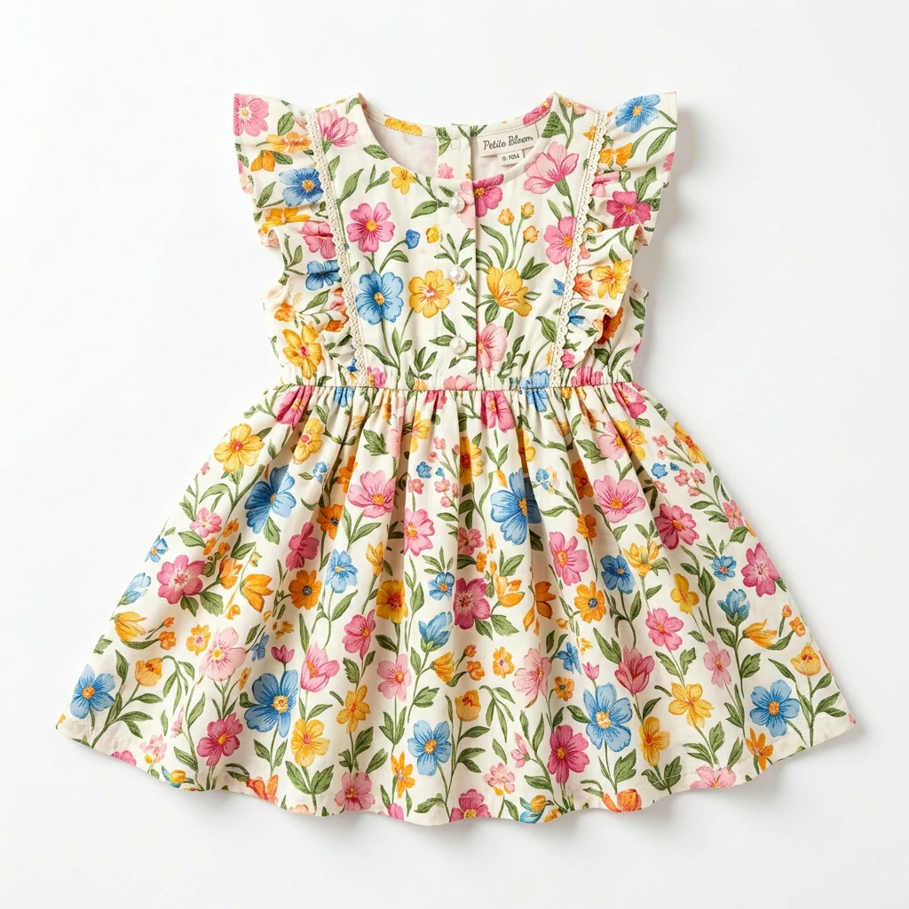 Women's Vintage Floral Print Cotton Dress