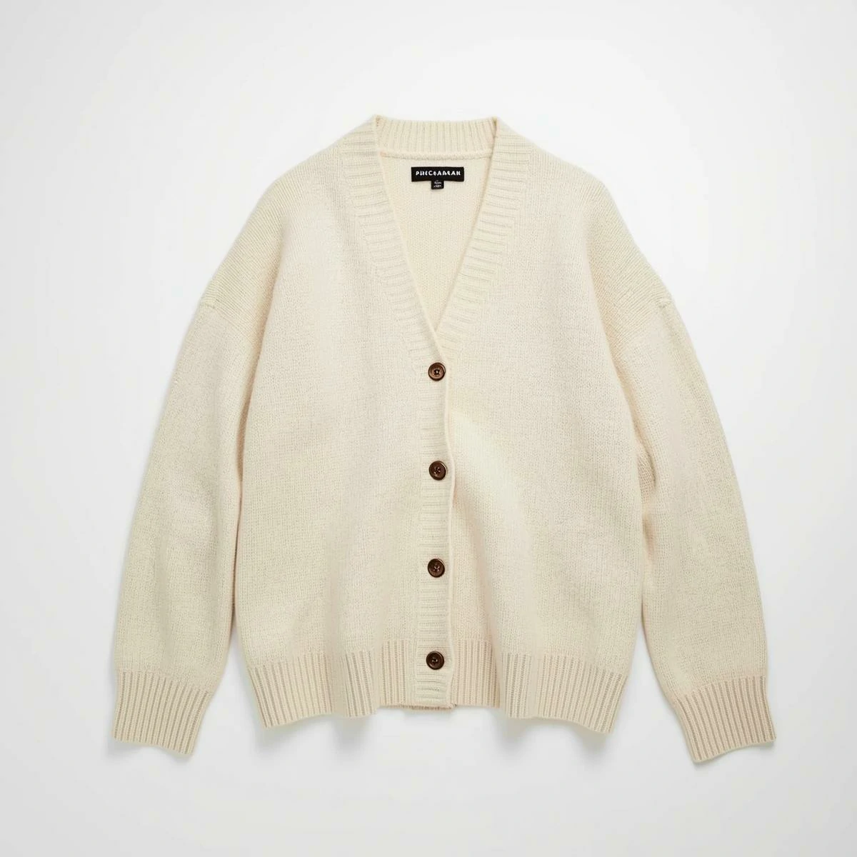 Women's Oversized Cashmere Cardigan (Soft Cream)